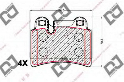 DJ PARTS bp1912 -  Комплект тормозных колодок, дисковый тормоз